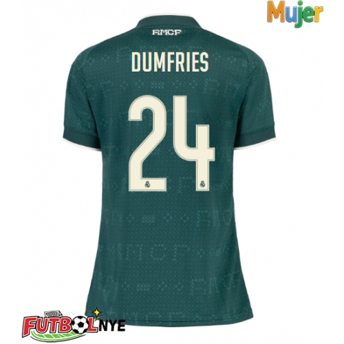 Camiseta Real Madrid Denzel Dumfries #24 Visitante Equipación para mujer 2026-27 manga corta